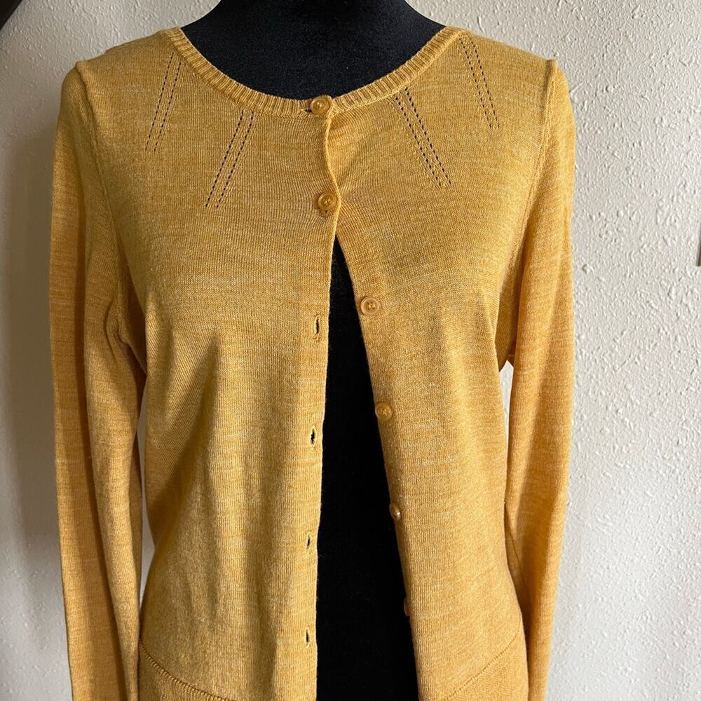 The Limited Mustard Button Down Cardigan, Women's size M - Picture 5 of 9